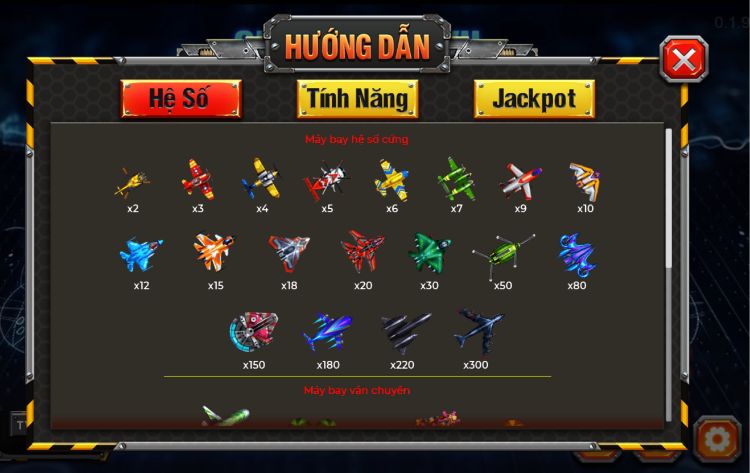 Quy tắc hệ số đánh hạ máy bay đại chiến B52