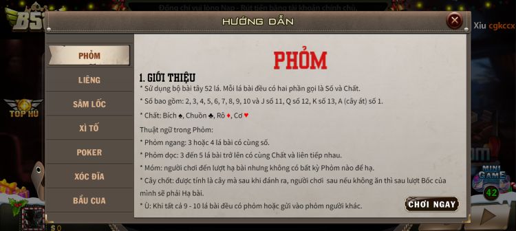 Luật chơi phỏm chuẩn nhất