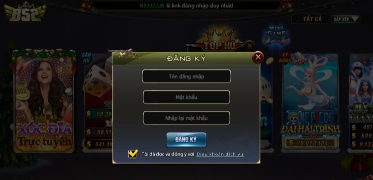 Đăng ký xóc đĩa trực tuyến tại B52Club